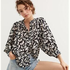 Anthropologie x Danielle Kroll Whimsy Buttondown Top